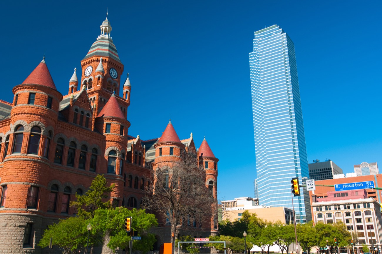 Downtown Dallas district streetscape
